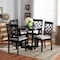 Baxton Studio Tricia Grey Upholstered and Dark Brown Wood 5-Piece Dining Set 172-9728-10898 - alternate 6